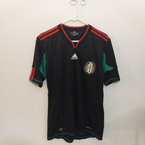 Adidas Mexico Black Jersey with Red and Green Details
